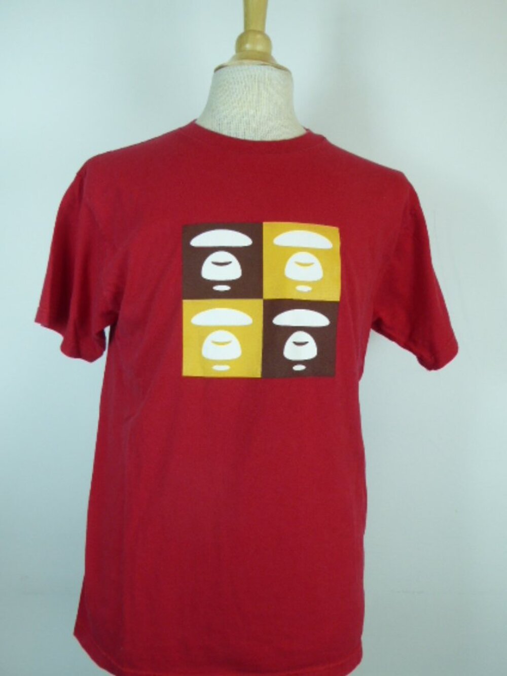 BATHING APE T SHIRT RED  2 sided print M Bape